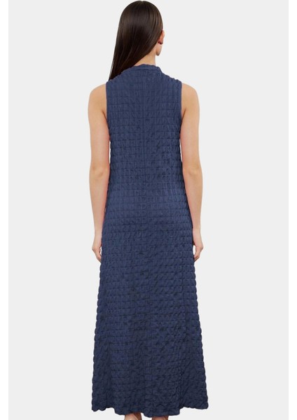 Astarlı A Line Gofre Dokulu Polyester Maxi Elbise Rahat Günlük Stil Kullanım Için fiyatları