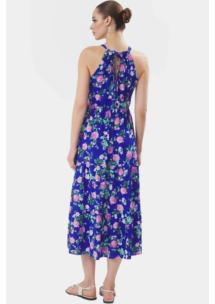 Örme Polyester Maxi Elbise Skater Kalıp Halter Yaka Günlük Stil Rahat ve Şık Konforlu Kesim modelleri