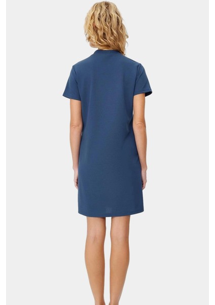 Şık Cep Detaylı Kadın Shift Mini Elbise Örme Krep Kumaş Rahat Günlük Modern Stil Kullanım modelleri