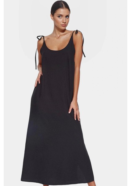 Askılı Midi Elbise Nefes Alan Polyester Kumaş Şık Shift Kesim Günlük Tarz Profesyonel Görünüm fiyatları