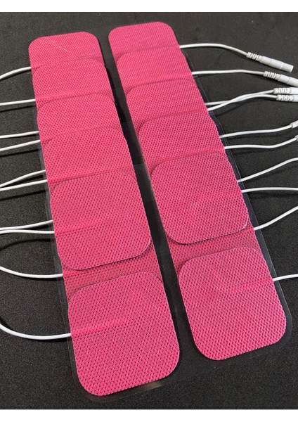 Pembe Tens Elektrod Pedi 5x5 Cm, 20 Adet, Güçlendirilmiş ve Yapışkanlı Kumaş, 5 Paket