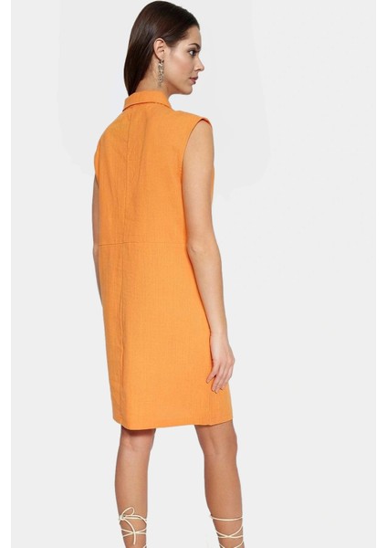 Pamuklu Dokuma Mini Elbise Gömlek Yaka Shift Kalıp Yazlık Profesyonel Görünüm Trend Tasarım modelleri