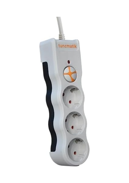 TSK19009 Powersurge 3-Surge Protection PLUG-1050 Joule-With Cable Beyaz
