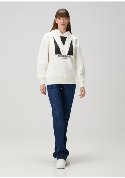 Chez Valentino Beyaz Kapüşonlu Sweatshirt fiyatları