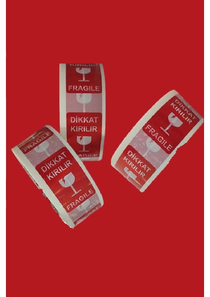 " Dikkat Kırılır / Fragile" Yazılı Koli Bandı 4,5cm x 100M Kolay Bırakmaz Hotmelt Bant (2 Adet)