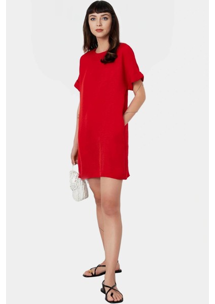 Aerobin Dokuma Mini Elbise Rahatlık ve Şıklık Bir Arada Rahat Şık Uzun Ömürlü Özenle Seçilmiş