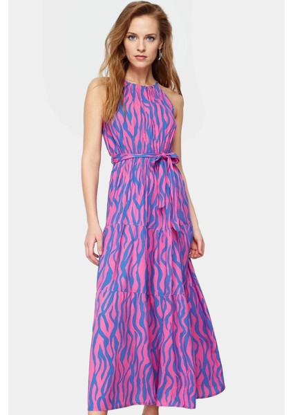 Kolsuz Halter Yaka Çok A Line Maxi Elbise Yaz Için Şık ve Rahat Modern Stil Yüksek Kalite modelleri