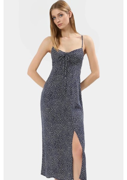 Yazlık Kolsuz Çiçek Desenli A Line Midi Elbise Shally Dokuma Viskoz Uzun Ömürlü fiyatları