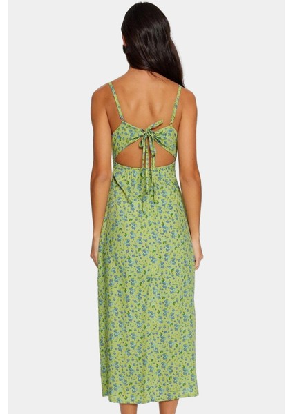 Yazlık Kolsuz Çiçek Desenli A Line Midi Elbise Shally Dokuma Viskoz Uzun Ömürlü modelleri