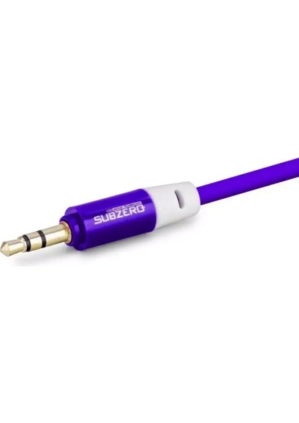 Subzero Aux Kablo 1 Metre Renkli Ses Aktarım Kablosu 3.5 Jack Giriş AX35 modelleri