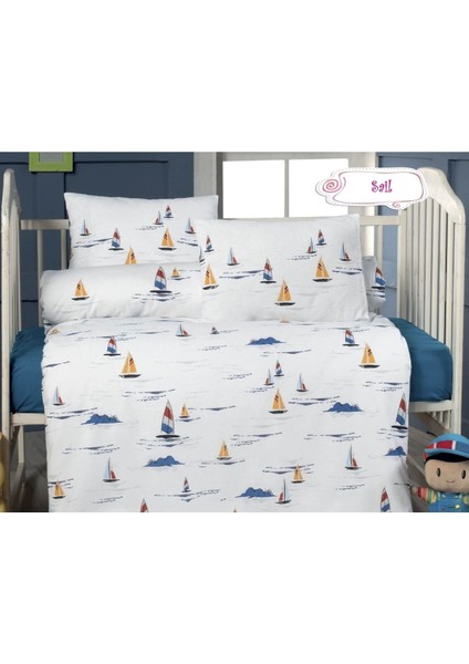 Desenli Bebek Nevresim Set (Nevresim, Çarşaf, 2 Adet Yastık Takım)