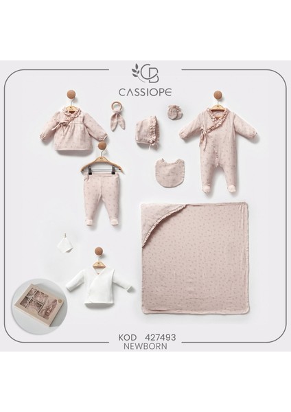 Müslin Kız Bebek Fırfır Desen 10'lu Hastane Çıkışı (Yenidoğan) 427493