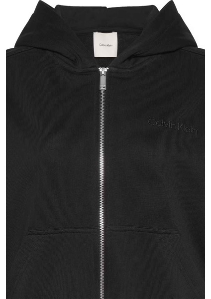 Kadın A - Logo Emb French Kapüşonlu Fermuarlı Sweatshirt - Siyah modelleri