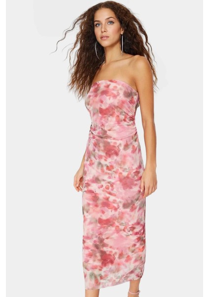 Çiçek Desenli Kolsuz Maxi Elbise Esnek Örme Kumaş Casual Stil Kaliteli Işçilik fiyatları