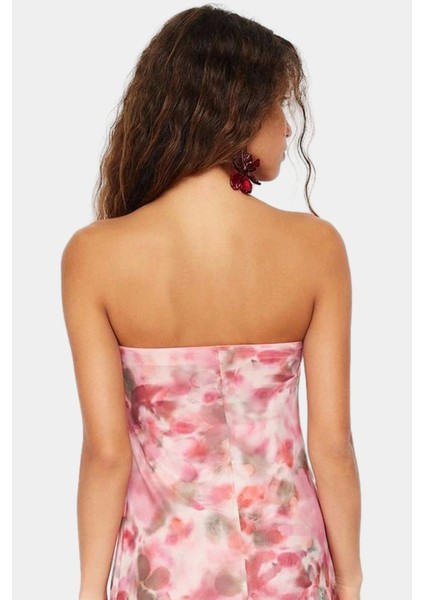 Çiçek Desenli Kolsuz Maxi Elbise Esnek Örme Kumaş Casual Stil Kaliteli Işçilik modelleri