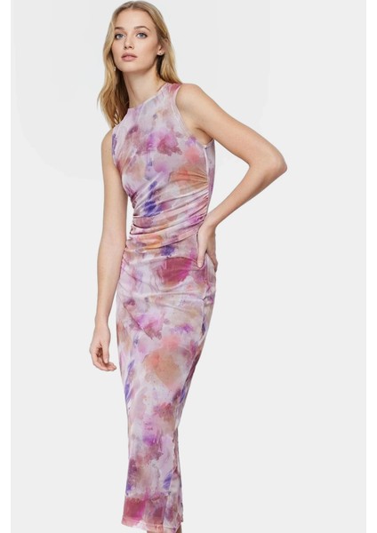 Esnek Örme Maxi Elbise Çiçek Desenli Astarlı Bodycon Özel Tasarım Premium Kalite Uzun Ömürlü fiyatları