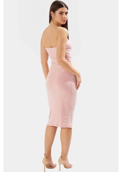Şık Bodycon Elbise Esnek Örme Kumaş Midi Boy Yaz Mevsimi Özenle Seçilmiş Yüksek Kalite