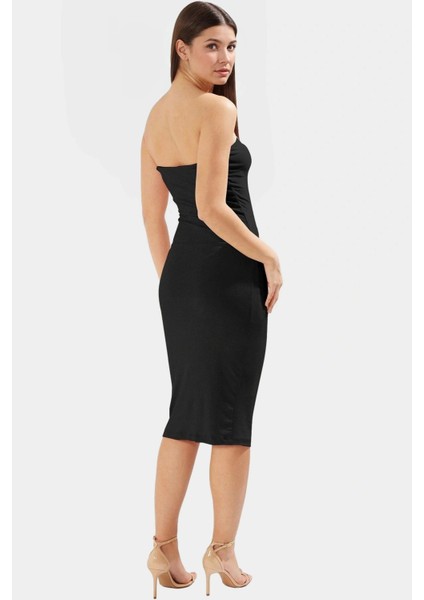 Şık Bodycon Elbise Esnek Örme Kumaş Midi Boy Yaz Mevsimi Özenle Seçilmiş Yüksek Kalite