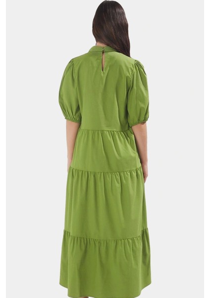 Pamuklu Maxi Elbise Kısa Balon Kol Nakış Detaylı Rahat Kalıp Kullanım Uzun Ömürlü fiyatları