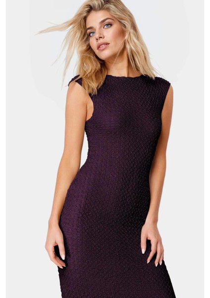 Midi Boy Elbise Örme Kumaş Bodycon Kalıp Kayık Yaka Yaz Için Mükemmel Premium Kalite modelleri