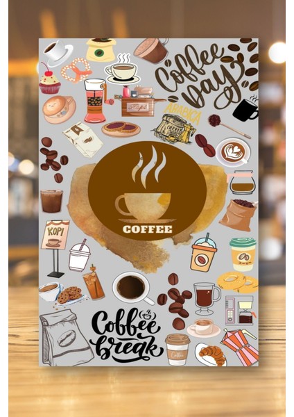 Cafe, Restoran, Çay Ocağı, Kahve Dükkanı Duvar Posteri, Ahşap Dekoratif Aksesuar Tablo Modeli