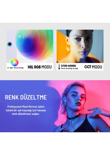 CF-900R Rgb LED Ikili Video ve Fotoğraf Işık Seti modelleri