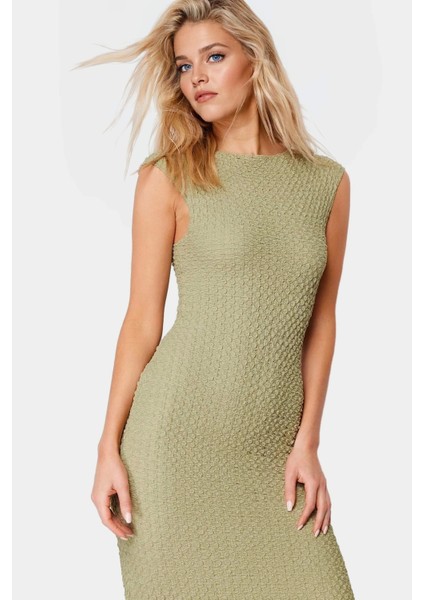 Midi Boy Elbise Örme Kumaş Bodycon Kalıp Kayık Yaka Yaz Için Mükemmel Premium Kalite modelleri