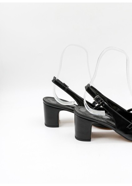 Arkası Açık Kemerli Rahat Kadın Ayakkabı PM207 Siyah Cilt fiyatları