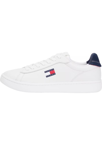 Erkek Tommy Jeans Archıve '98 Leather Sneakers - Beyaz fiyatları