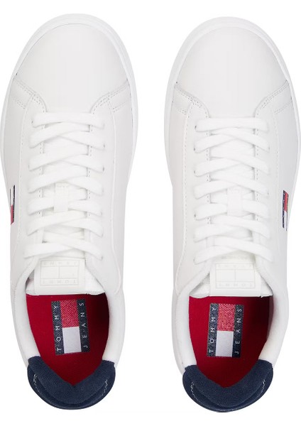 Erkek Tommy Jeans Archıve '98 Leather Sneakers - Beyaz modelleri