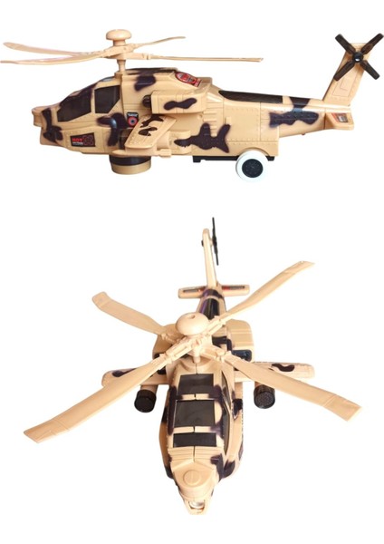 Oyuncak Askeri Helikopter: Işıklı, Sesli ve Hareketli Macera! ENI:30CM.