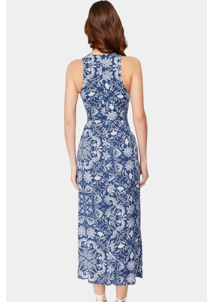 Yazlık A Kesim Midi Elbise Viskoz Şal Desenli Rahat Modern Stil Trend Tasarım modelleri