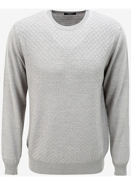Bisiklet Yaka Slim Fit Lacivert Erkek Kazak WM01_ZMG5