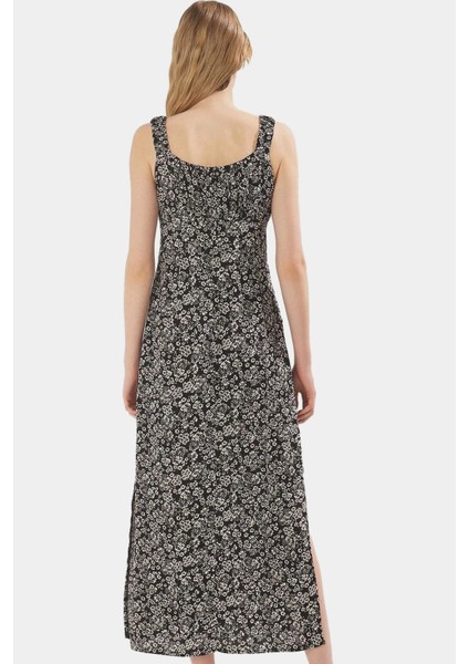 Şık Çiçekli Maxi Elbise %viskoz A Line Kolsuz Yazlık Zarifane Tasarım Uzun Ömürlü modelleri