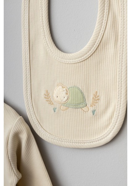 Kaplumbağa Desenli 10 Parça Kutulu Yenidoğan Hastane Çıkısı Seti modelleri