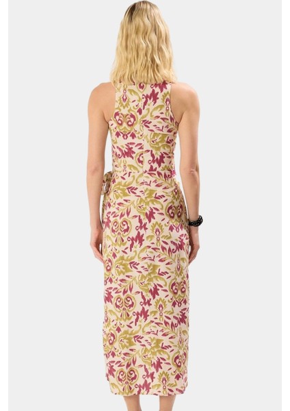 Yazlık A Kesim Midi Elbise Viskoz Şal Desenli Rahat Modern Stil Trend Tasarım modelleri