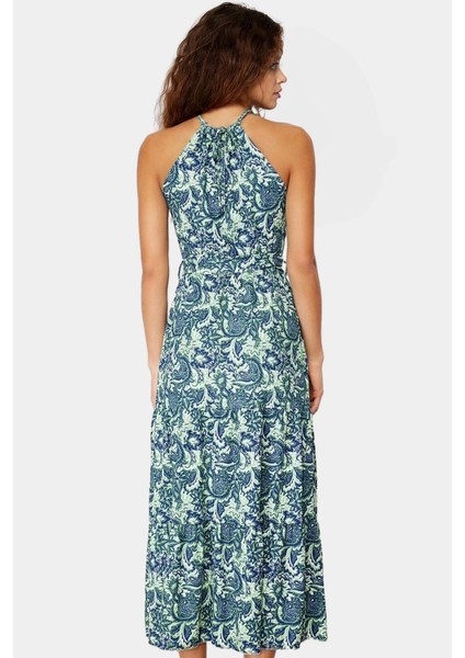 Örme Polyester Maxi Elbise Kolsuz A Line Halter Yaka Şık Görünüm Zarifane Tasarım Yüksek Kalite modelleri