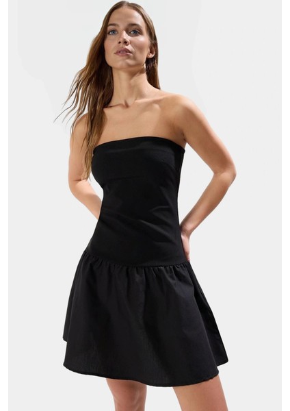 A Line Mini Elbise Renk Pamuklu Elastan Örme Kumaş Günlük Şık Tarz Mükemmel Uyum modelleri