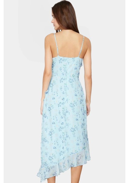 Yazlık A Kesim Çiçekli Maxi Elbise Şifon V Yaka Fırfırlı Şık Görünüm Kaliteli Işçilik modelleri