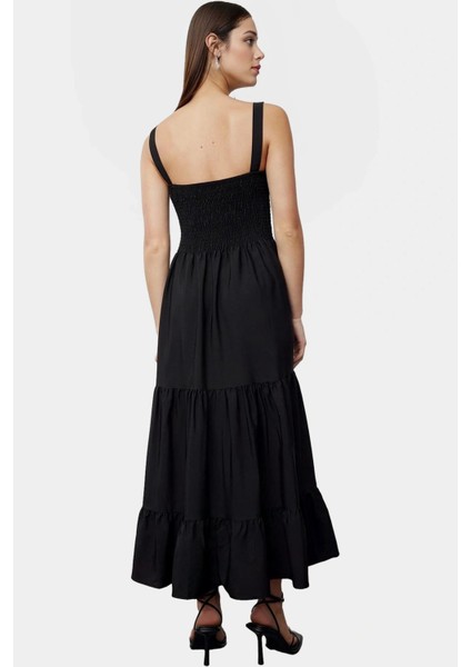 Rahat ve Şık Maxi Elbise Terrycotton Kare Yaka Astarlı Yaz Trend Tasarım Özenle Seçilmiş modelleri