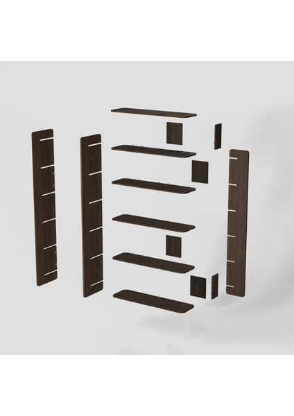 Otranto Kitaplık | 120 cm - 6 Raflı Ceviz Renkli