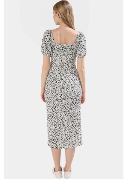 Çiçek Desenli Bodycon Midi Elbise Rahat ve Şık Günlük Stil Kullanım Için Özenle Seçilmiş fiyatları