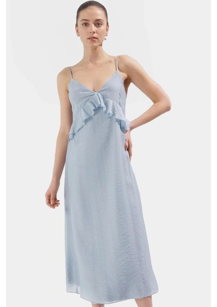 Düz Kesim Astarlı V Yaka Maxi Elbise Rahat ve Şık Yazlık Kaliteli Işçilik modelleri