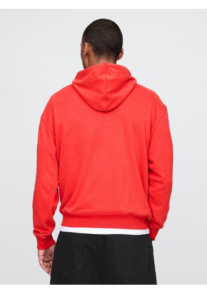 Erkek Kırmızı Vintagesoft Oversize Gap Logo Kapüşonlu Sweatshirt indirimleri