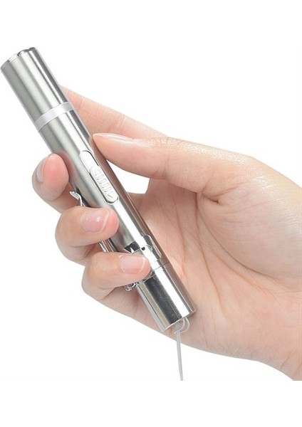 Robinanka USB Ile Şarj Edilebilen 3ın 1 Kırmızı Işık +Beyaz LED Meşale Işık + Uv El Feneri Kedi Lazeri