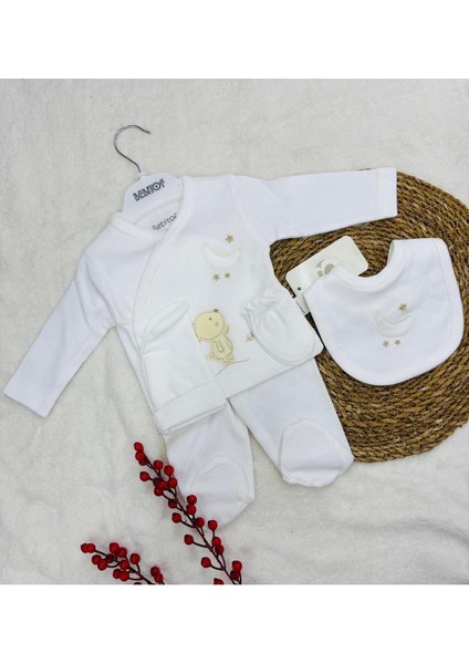 Sevimli Ay ve Tavşan Desenli 5'li Hastane Çıkışı