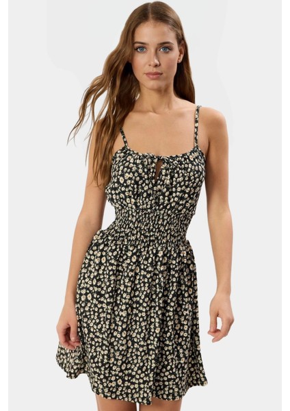 Mini Bodycon Elbise Çiçek Desenli Örme Kumaş Rahat Yazlık Zarifane Tasarım Özenle Seçilmiş modelleri