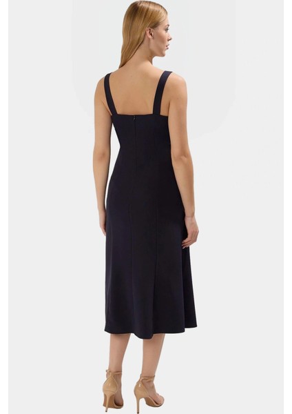 Renk A Kesim Kolsuz Midi Elbise Dokuma Kumaştan Rahat ve Şık Trend Tasarım fiyatları