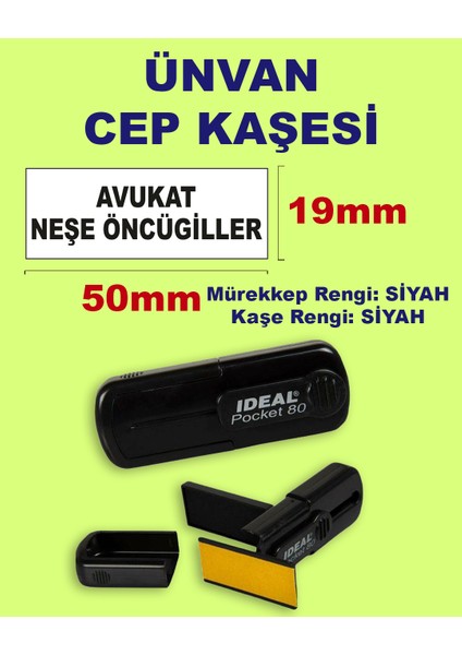 Ünvan Cep Kaşesi Pocket-80 (50mm*19 mm) Siyah Keçeli Siyah Kaşe