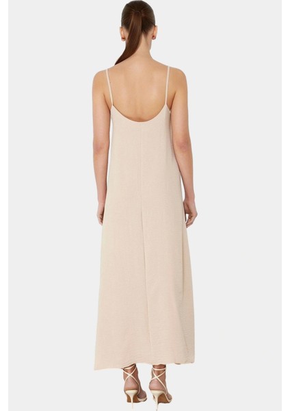 Rahat Yazlık Maxi Elbise Aerobin Dokuma Polyester Shift Kalıp V Yaka Konforlu Kesim modelleri